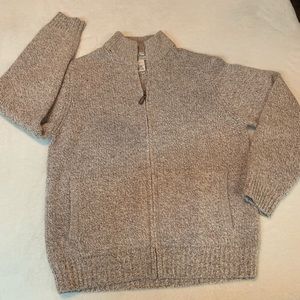 Men’s lands end lambs wool full zip sweater
